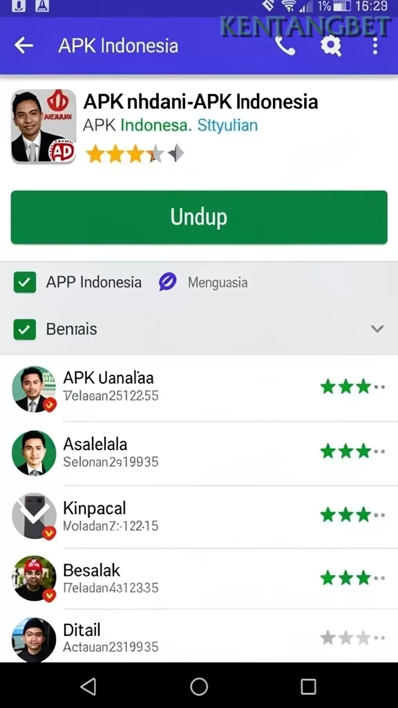 Cuplikan layar PT777 — menu navigasi