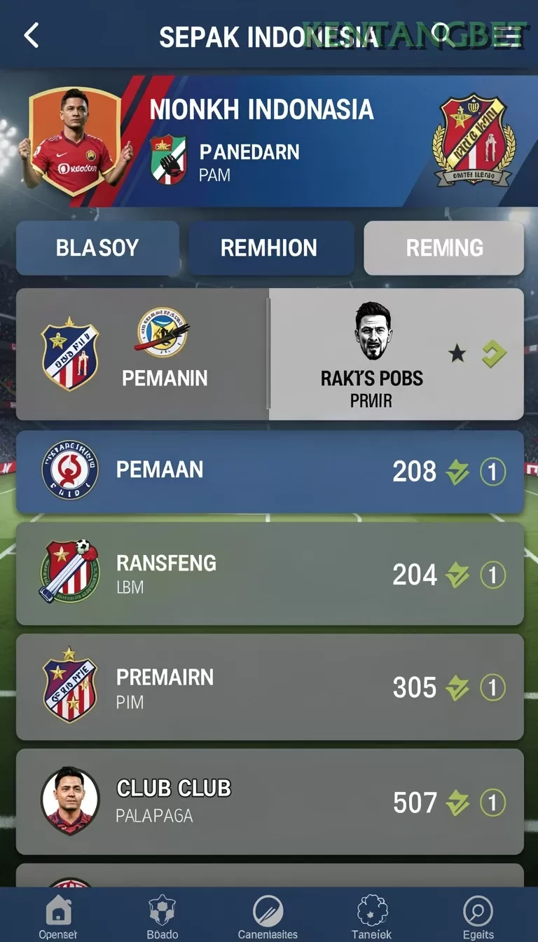 Cuplikan layar SR777 — menu navigasi